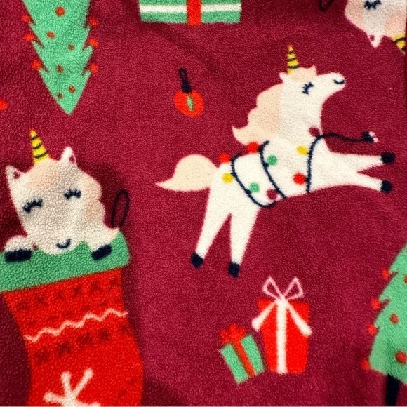 CARTER’S Unicorn Christmas Fleece Pajamas 2 Piece Set Girls Size 10 - Picture 4 of 6